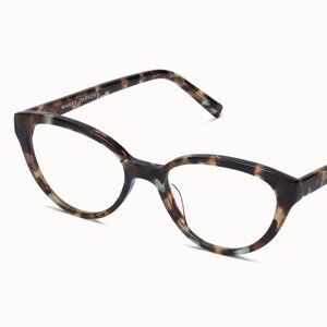 Warby Parker Fatima Smoky Pearl Tortoise Blue Filter Glasses